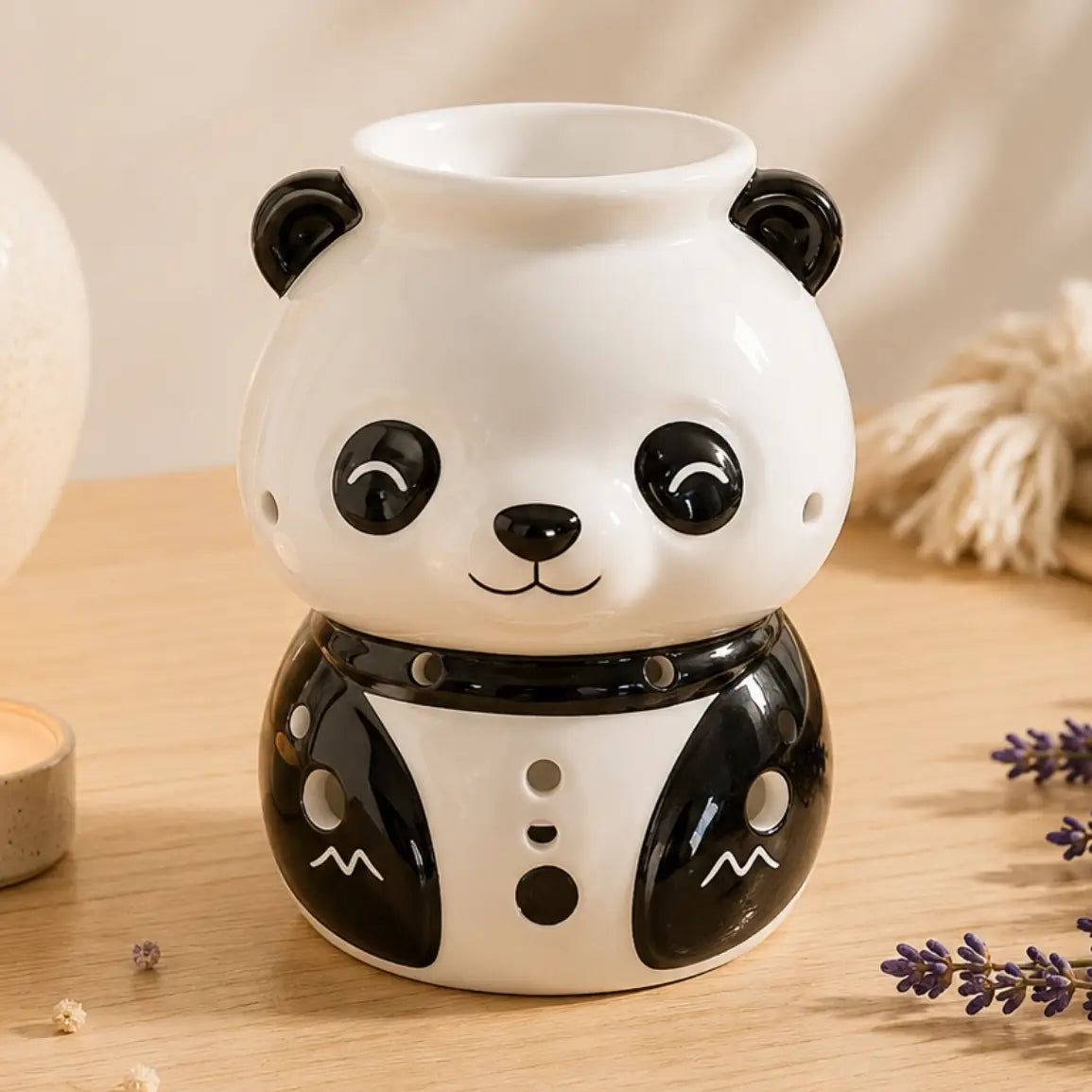 Brûle-parfum Panda en céramique pour huiles et cires